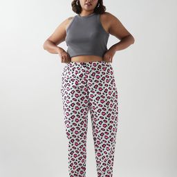 bewakoof Women's All Over Printed Regular Fit Poplin Plus Size Pyjamas image 4
