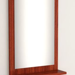 captiver Engineered Wood Wall Mounted 4 Hooks Tier 1 Dressing Table Mirror Teak, Unframed, Rectangular image 4