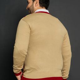 bigbanana Men Plus Size Striped Multi Colored Sweater image 5