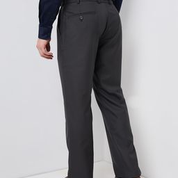 park avenue Men Smart Fit Solid Pattern Poly Viscose Blend Flat Front Formal Trouser image 4