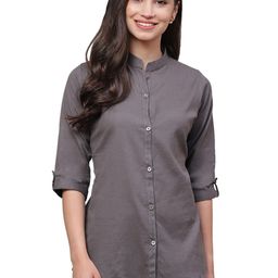 vastraa fusion Printed Regular Fit Button Top Tops and Shirts for Women's image 1