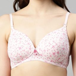 enamor Women's Polyester Wire Free Seamless T-Shirt Padded Non Wired Bra image 5