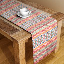 Alina Decor Polyster Canvas Digital Printed Table Runner for Dining and Center Table Home Décor Multicolour (Size: 13''X54''), Polyester, Large image 1