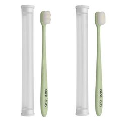 CARE CUB Set Of 2 Flat & ZigZag Ultra Soft Nano Bristles Toothbrush - Green-36