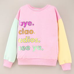 Vitamins Cotton Knit Sweatshirts Full Sleeves Brushed Fleece Sweatshirt Text Print - Soft Pink-image-68