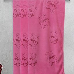 FABINALIV Kids Bath Towels Cotton Set of 3 Cartoon   Pink-3