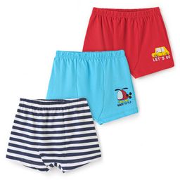 Doodle Poodle 100% Cotton Briefs Stripes & Car Print Pack of 3 - Blue Red & Navy-image-55