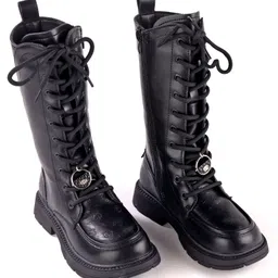 Oh! Pair Lace Ups Winter Boots - Black-picture-36