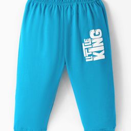 Tango Looper Knit Full Length Lounge Pant With Text Print - Aqua Blue-image-81