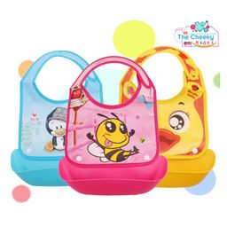 The Cheeky Kidzz Pack of 3 Baby Silicone Feeding Bib with Adjustable Velcro Strap Waterproof Stain proof Soft Material Bibs And Tray/Food Catcher (MULTI-COLORS)-13