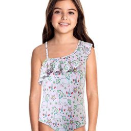 The Mom Store Sleeveless Unicorn Printed Swimsuit - White-image-87
