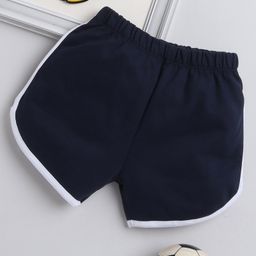Little Angels Cotton Side Taped Shorts - Navy Blue-image-95