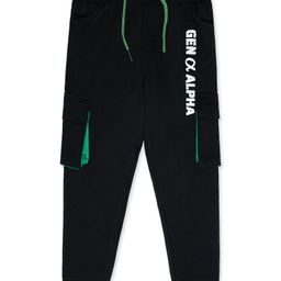 Nino Togs Cotton Looper Gen Alpha Text Printed Pajama - Black-image-33