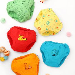 SuperBottoms Pure Cotton Pack Of 5 Animals Printed Basic Briefs - Multi Colour-76
