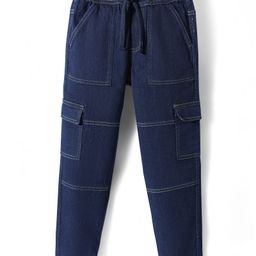 Pine Kids Denim Woven Full Length Washed Jeans - Navy Blue-image-73