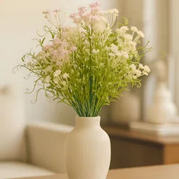 ARTSY Purple & Green 2 Pieces Gypsophilia Artificial Flowers-8
