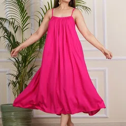 PIMU Women Sleeveless A-Line Dress-image-24