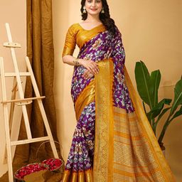 Mitera Ethnic Motifs Zari Art Silk Banarasi Saree-image-84