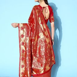 Anouk Rustic Woven Design Zari Silk Blend Dharmavaram Saree image 3