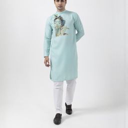PulseIQ Men Green Kurtas-image-36
