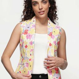 IDK Women Floral Lightweight Crop Open Front Jacket-image-73