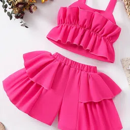 INCLUD Girls Square Neck Top With Shorts-image-53