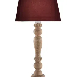 Homesake Natural Eureka Polka Table Lamp with Red Shade (Bulb Included) - Set of 1 image 2