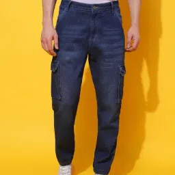 Belliskey Blue Regular Fit Lightly Washed Jogger Jeans-image-64