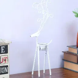 Artisans Rose White Animal Figurine Candle Holder - Set of 1-29