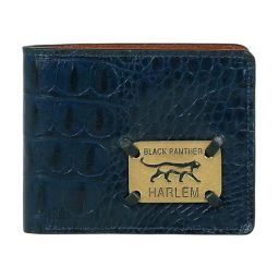 Hidesign Midnight Blue & Amber Black Harlem Animal Effect Small Leather Bi-Fold Wallet-27