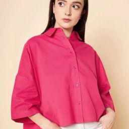High Star Pink Crop Shirt-image-80
