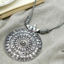 Teejh Ishya Silver Oxidized Long Necklace-46