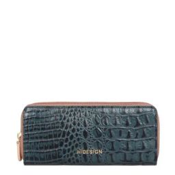 Hidesign Ecom Ee Viola W2 Baby Mel Ranch Blue Leather Textured Zip Around Wallet-picture-20