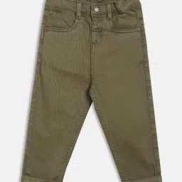 Miniklub Boys Green Woven Regular Fit Denim Pants-picture-4