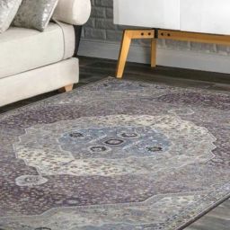 Obsessions Light Purple Medallion Neo Classical Carpet - Large-image-13