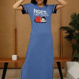 Slumber Jill Blue Printed Night Gown-picture-37