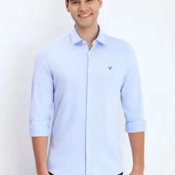 Allen Solly Blue Cotton Slim Fit Shirt-image-15