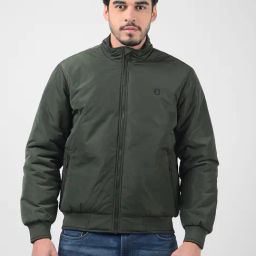 NUMERO UNO Olive Regular Fit Bomber Jacket-picture-6