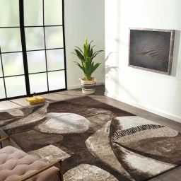 Obsessions Taupe & Blue Abstract Carpet - Large-image-13