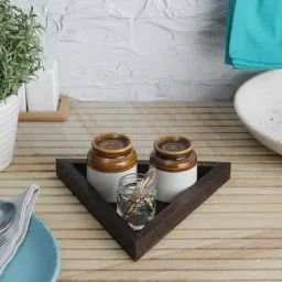 VarEesha Brown & White Ceramic Table Organisers-image-56