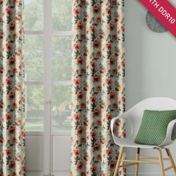 DDECOR Live Beautiful Orange Polyester 7 ft Door Curtain-image-49