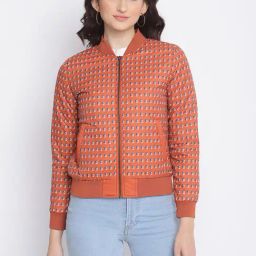 Spykar Orange Full Sleeves Bomber Jacket-image-16