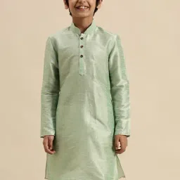 Sanwara Kids Pista Green Regular Fit Kurta-image-61