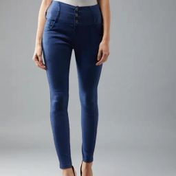 DOLCE CRUDO Blue Skinny Fit Jeggings-image-125