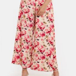 Zink London Beige Printed Palazzos-image-43