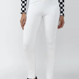 Forever 21 White Mid Rise Leggings-image-95