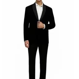 Louis Philippe Black Slim Fit Embellished Two Piece Suit-image-21