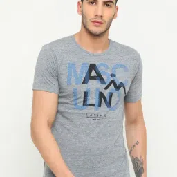 Masculino Latino Grey Cotton Regular Fit Printed T-Shirt-picture-22