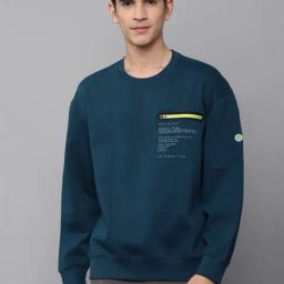 Tribe by Allen Solly Blue Regular Fit Printed Sweatshirts-image-11
