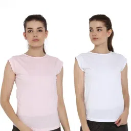 Appulse White & Light Pink Cotton T-Shirt - Pack of 2-image-13
